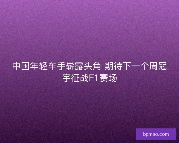 中国年轻车手崭露头角 期待下一个周冠宇征战F1赛场