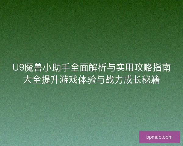 U9魔兽小助手全面解析与实用攻略指南大全提升游戏体验与战力成长秘籍